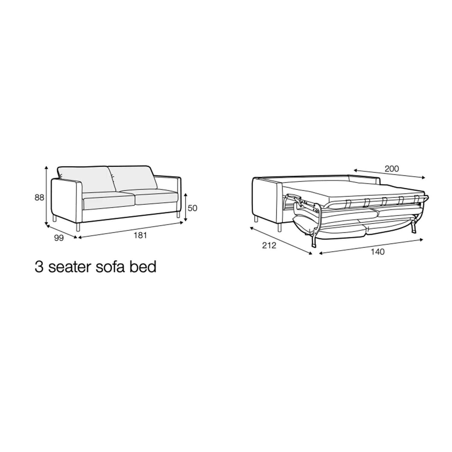 Felix Sofa Bed, Grey Chenille - Image 6